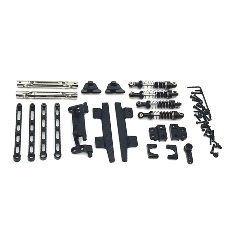 RC Car Accessories for MN82 LC79 1/12 rc Car Upgrade Parts Accessories Shock Absorber Tie Rod Before and After Drive Shaft Set Black