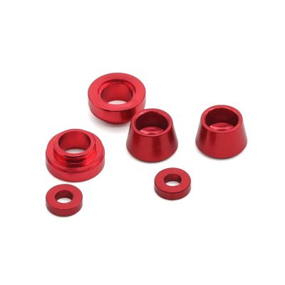 Metal Steering Knuckle Flange Sleeve Bushing Gasket for Tamiya TT02 TT-02 1/10 RC Car Upgrade Parts Accessories(Red)