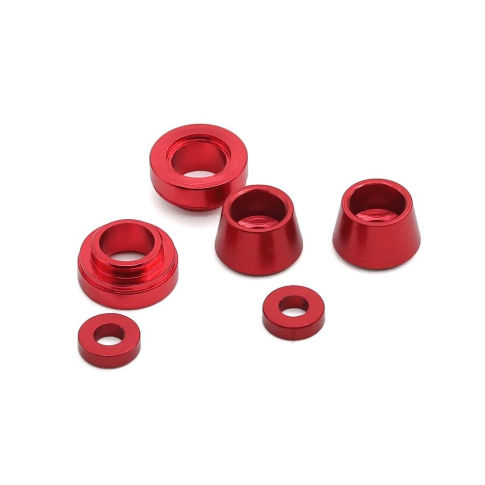 Metal Steering Knuckle Flange Sleeve Bushing Gasket for Tamiya TT02 TT-02 1/10 RC Car Upgrade Parts Accessories(Red)