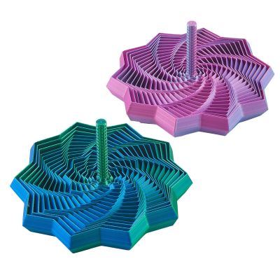 3D Expanded Sensory Fidget Star with Handle,Stress-Relief for Adults,Multi-Color Entertainment Pack for Mesmerizing Fun (Bluegreen + Magenta, Medium)