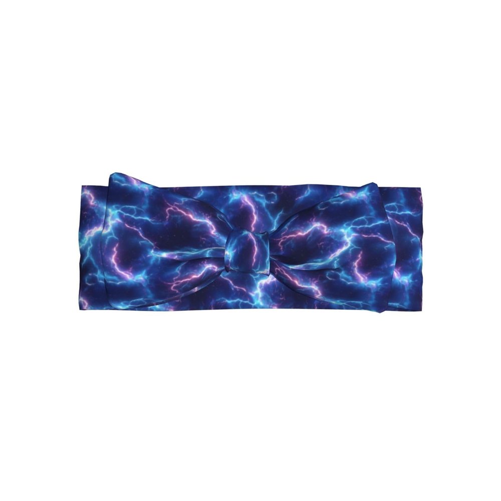 Lyngora Blue White Lightning Print Hair Bows for Baby Girls, Newborn Baby Girl Bows Headbands Toddler Stuff Hair Accessories