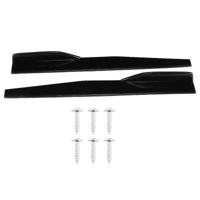 29.3in Universal Car Side Skirt Rocker Splitters, Glossy Black Anti - Scratch Side Spoiler, ABS Aerodynamic Rocker Diffuser with Screws for Most Vehicles