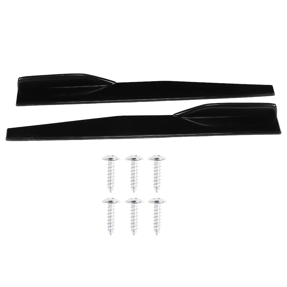 29.3in Universal Car Side Skirt Rocker Splitters, Glossy Black Anti - Scratch Side Spoiler, ABS Aerodynamic Rocker Diffuser with Screws for Most Vehicles