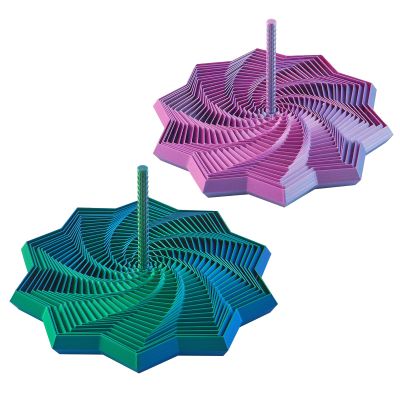 3D Expanded Sensory Fidget Star with Handle,Stress-Relief for Adults,Multi-Color Entertainment Pack for Mesmerizing Fun (Bluegreen + Magenta, Large)