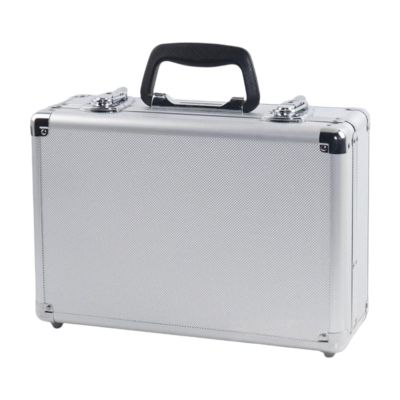 Xgdsnly RC Controller Carry Bag Aluminum Shell Sturdy Case Portable Non Slip Handle Shock Absorption Padding Suitable for Model Aircraft Flying Fi, Silver