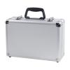 Xgdsnly RC Controller Carry Bag Aluminum Shell Sturdy Case Portable Non Slip Handle Shock Absorption Padding Suitable for Model Aircraft Flying Fi, Silver view 1