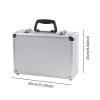 Xgdsnly RC Controller Carry Bag Aluminum Shell Sturdy Case Portable Non Slip Handle Shock Absorption Padding Suitable for Model Aircraft Flying Fi, Silver view 2