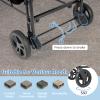 BABY JOY Wagon Stroller for 2 Kids, Foldable Side-Unzip Stroller Wagon with Adjustable Push/Pull Handle, Removable Canopy, Storage Bag, Harness & All-Terrain Wheels for Zoo, Beach & Travel (Gray) view 4