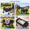 BABY JOY Wagon Stroller for 2 Kids, Foldable Side-Unzip Stroller Wagon with Adjustable Push/Pull Handle, Removable Canopy, Storage Bag, Harness & All-Terrain Wheels for Zoo, Beach & Travel (Black) view 2
