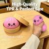 2PCS Dumpling Squishies Toys with Food Steamer,Colorful Squeeze Dough Fidget Sensory Stress Balls,Hand Desk Toys for Stress Relief Squishies Dumpling Gifts,Purple&Green view 3