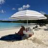 Swimbrella Floating Pool Umbrella provides the perfect shade canopy for the lake, river, beach or the pool! 6 cup holders for your drinks and snacks! Create your own shade oasis with the 7ft diameter sun shade. (OCEAN ECLIPSE) view 2