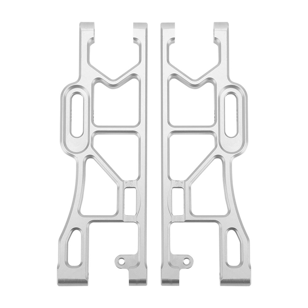 2pcs RC Rear Lower Suspension Arm, Aluminum Alloy Silver Replacement for Corally Kronos 6S 1/8 Remote Control Car, Durable High Strength Swing Arms with Smooth Operation