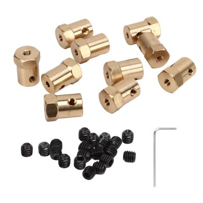 10Pcs Motor ible Coup B Hex Coupler ector, RC Car Wheels Tires Shaft Access, 3mm Inner Diameter with Set Ss and Wrench, up for
