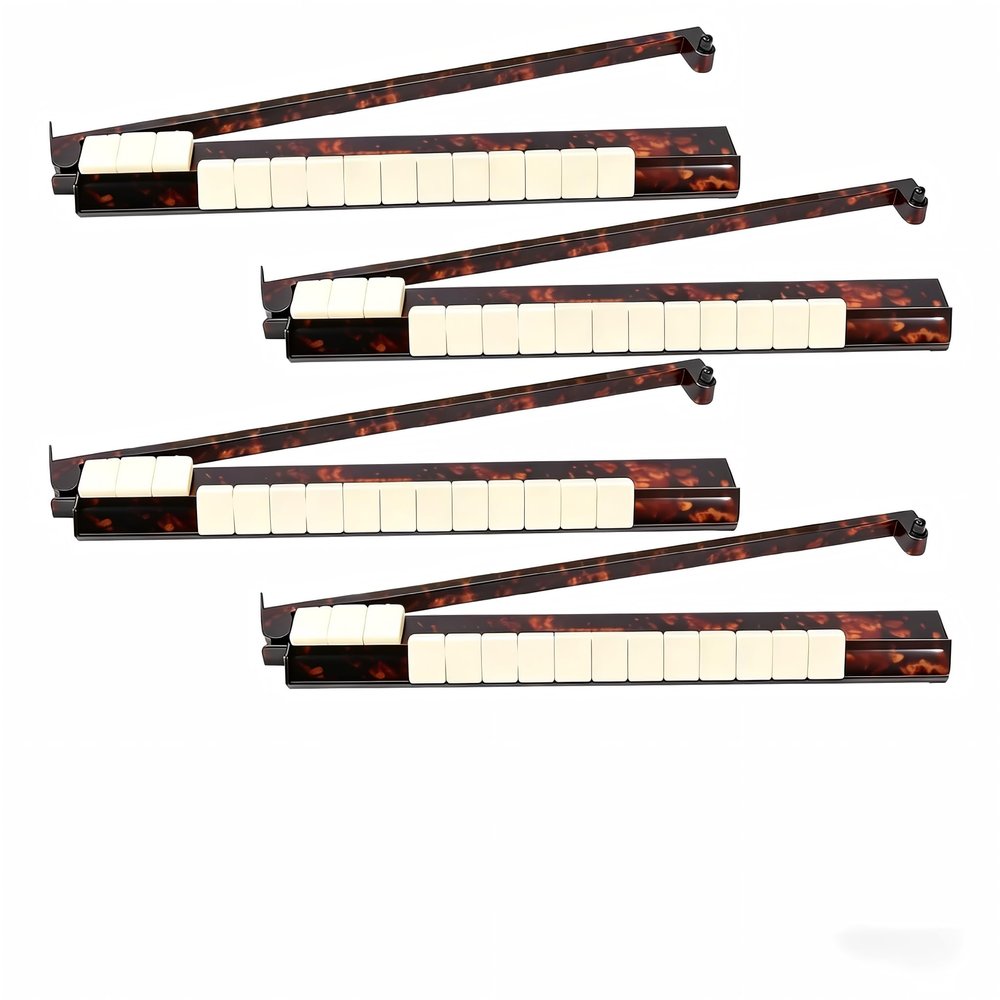 kweie-yeie Mahjong Racks with Pushers Set, 17.5/20 Inch Acrylic Mahjong Pushers and Racks, Mahjong Tile Racks for Mahjong - Compatible with All Standard, (17.5in)