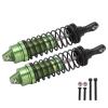 2Pcs Front Rear Shock Absorbers Aluminum Alloy RC Car Shocks with Threaded Body and High Elasticity Spring for JLB 1/10 Truck Series (Green) view 1
