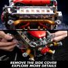 JSINMA V12 Engine Model Kit that Runs, Motorized Mechanical Building Set for Adults with Visible Moving Pistons, Transparent Side Cover, Desk Display Gift for Car Lovers, 620 Pieces view 4