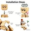 Personalized Shaking Wooden Figure | Custom Text & Pattern, Aromatherapy Groove, Handmade Wood Shaking Head Doll, Wobbly Legs Car Ornament, Desktop Stress Relief Decor Gift view 2