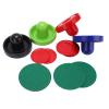 Multicolor Table Hockey Pushers Pucks Set, Replacement Hockey Accessory Kit with Thick Felt Bottom, Includes 4 Pushers and 8 Pucks for Home Game Tables view 4