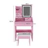 YunKiTech 23.6" Pink Makeup Vanity Desk with Mirror view 2