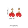 5.8 * 3.9cm Bohemian Fan-Shaped Pendant Baroque Earrings,red,5.8 * 3.9cm view 3