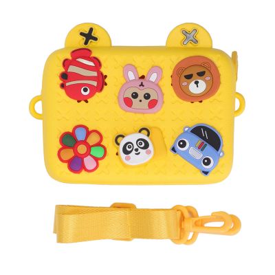 Hulex Supplies Cartoon Camera Shoulder Bag for Children, Kids Camera Protector Bag, Dirt Satchel with Fine Grain Surface, Lightweight Storage Bag for Kids Aged 37 Months and (Yellow)