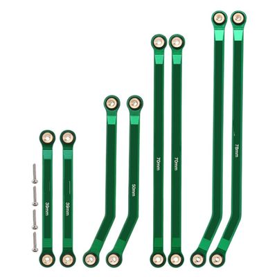8PCS CNC Aluminum Clearance 4 Links Set Compatible with 1 24 RC Crawler Car SCX24 Power Wagon(Green)