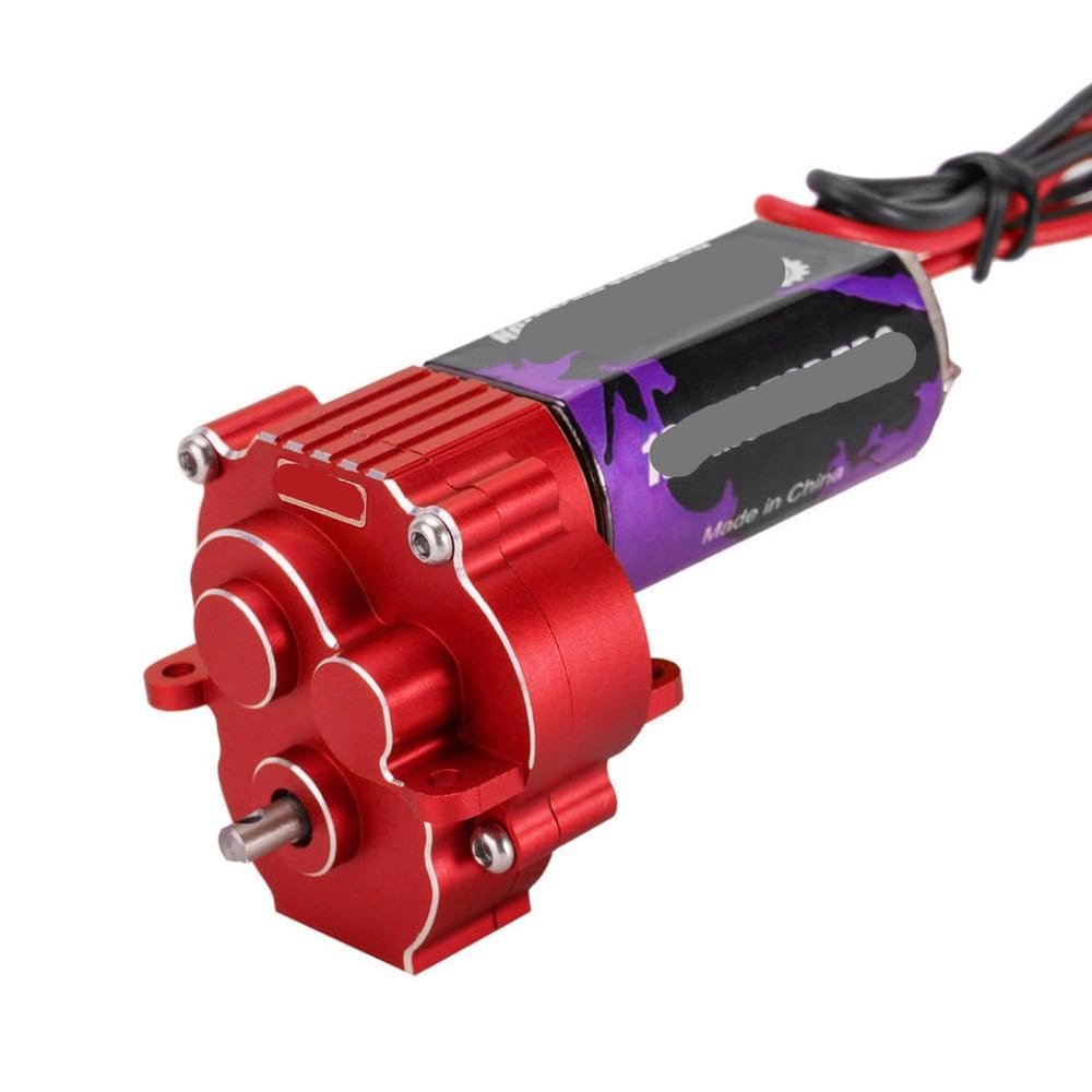 CNC Aluminum Complete Transmission with 180 Brushed Motor 48T for 1 18 RC Crawler Upgrade Compatible with RC Car Models(Motor Transmission)