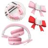 2 Pack Silicone Bows for Toniebox 2 Headphones Cute 3D DIY Decoration, Snap-On Headband Charms, Soft Pink Bow Accessories for Girls Suitable for Girls Birthday Gift (Pink) view 2