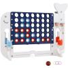 COSTWAY Giant 4-in-a-Row Game Set, Whale Design Jumbo 4-to-Score for Kids and Adults w/3 Adjustable Heights, Basketball, Golf, Ring-toss, Cup Holders, Indoor Outdoor Party Yard Games for Lawn (Navy) view 1
