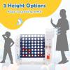COSTWAY Giant 4-in-a-Row Game Set, Whale Design Jumbo 4-to-Score for Kids and Adults w/3 Adjustable Heights, Basketball, Golf, Ring-toss, Cup Holders, Indoor Outdoor Party Yard Games for Lawn (Navy) view 2