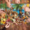 HUADADA Puzzles for Adults 1000 Pieces-Tropical Beach Dogs Vacation Party, Eye-Friendly Matte Finish, Relaxing Home Decor & Fun Gift for Puzzle Lovers view 4