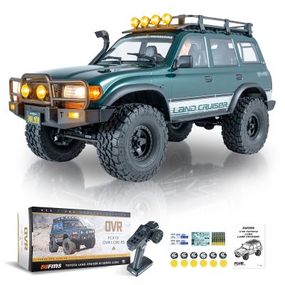 EAZYRC FMS FCX10 LC80 1/10 Brushless RC Crawler, Official Toyota Licensed RC Rock Crawler 4x4, High Torque 1/10 Brushless RC Truck with 2-Speed Transmission, Professional Brushless RC Car for Adult