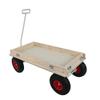 Heavy Duty All-Terrain Wooden Wagon Cart with Folding Handle for Kids, Outdoor, Garden, Camping, Beach & Playtime - Classic Red Pull-Along Utility Cart view 2