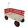 Heavy Duty All-Terrain Wooden Wagon Cart with Folding Handle for Kids, Outdoor, Garden, Camping, Beach & Playtime - Classic Red Pull-Along Utility Cart view 4