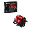 Zingbotem V8 Engine Building Kit with Electric Motor, DIY Mechanical Engine Model with Gear & Chain Transmission, Turbo Engine Assembly Set, STEM Construction Model for Display & Engineering Learning view 1