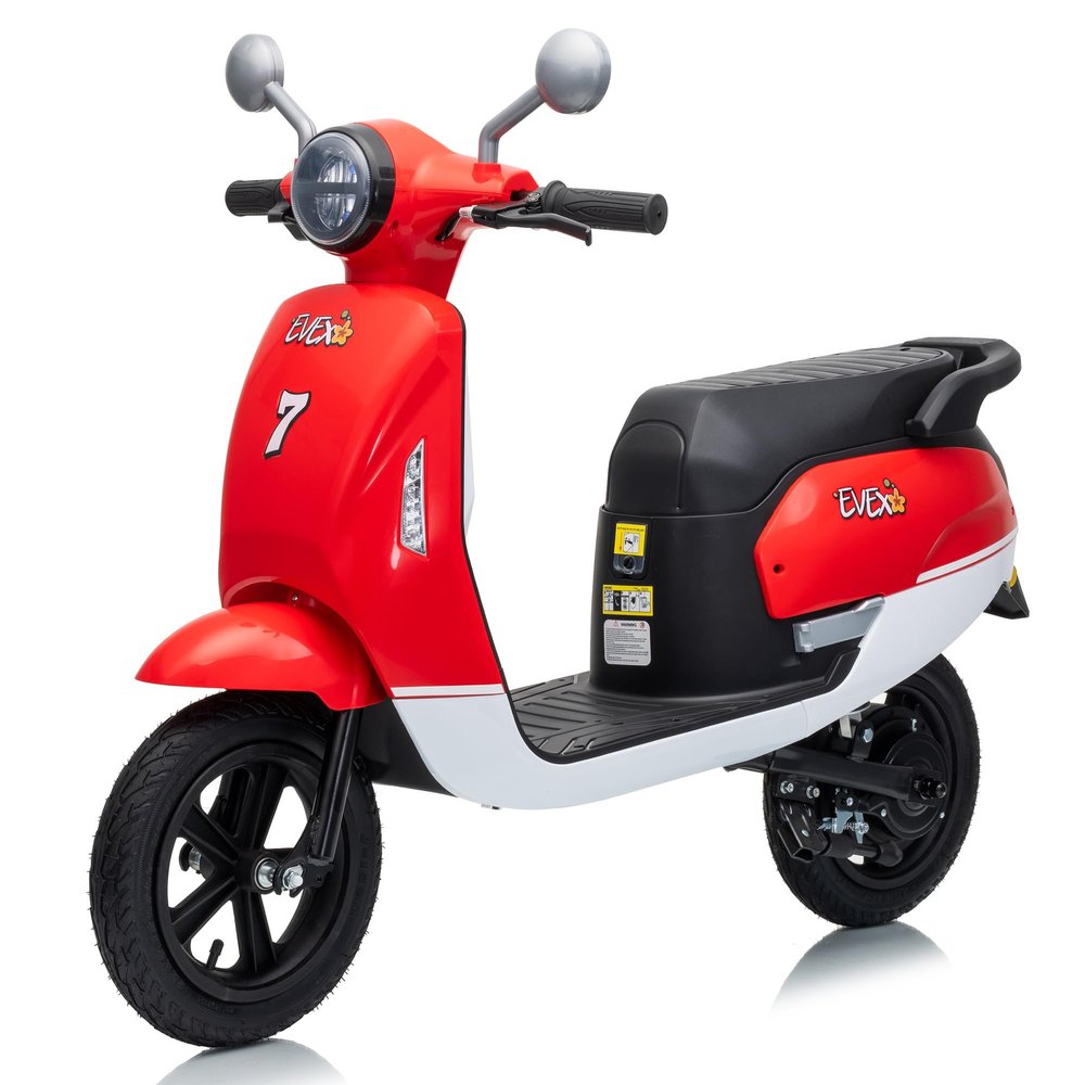 24V Kids Motorcycle, 250W Electric Motorcycle for Kids 8+ with 10 MPH Max Speed, 12" Pneumatic Tires, LED Light, Twist Throttle, Ride on Moped Scooter for Girls Boys, Red