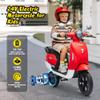 24V Kids Motorcycle, 250W Electric Motorcycle for Kids 8+ with 10 MPH Max Speed, 12" Pneumatic Tires, LED Light, Twist Throttle, Ride on Moped Scooter for Girls Boys, Red view 2