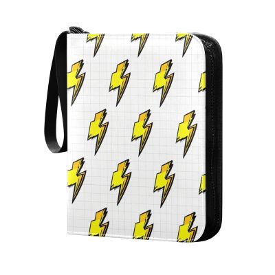 OTVEE Card Binder 4 Pocket, Trading Card Binder Holder Fits 400 Cards with 50 Sleeves, Card Collection Binder Album Book Holder for Baseball Football Games Cards, Lightning Bolts