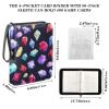 OTVEE Card Binder 4 Pocket, Trading Card Binder Holder Fits 400 Cards with 50 Sleeves, Card Collection Binder Album Book Holder for Baseball Football Games Cards, Gemstones Seamless Pattern view 3