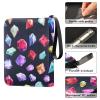 OTVEE Card Binder 4 Pocket, Trading Card Binder Holder Fits 400 Cards with 50 Sleeves, Card Collection Binder Album Book Holder for Baseball Football Games Cards, Gemstones Seamless Pattern view 4