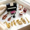 16-Piece Mini Musical Instrument Set, Miniature Dollhouse Accessories, Dollhouse Miniatures, mini Things, for Dollhouse Music Room and Recital Scenes view 1