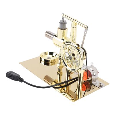 Yctze Stirling Engine Model, Zinc Alloy Hot Air Power Generator, LED Light Power Generator with Generation Function, Ideal for Adults, Science Enthusiasts & Education Toy
