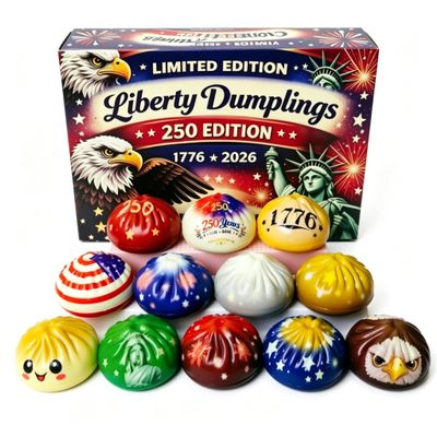12 Pcs 250 Anniversary Dumpling Squishy, Liberty Dumplings USA 1776-2026 250 Year Anniversary Dumpling Squishies Squishy Fidget Fidget for Adults (1 Set) (A-2set)
