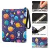 OTVEE Card Binder 4 Pocket, Trading Card Binder Holder Fits 400 Cards with 50 Sleeves, Card Collection Binder Album Book Holder for Baseball Football Games Cards, Cartoon Space Planet Astronaut view 4