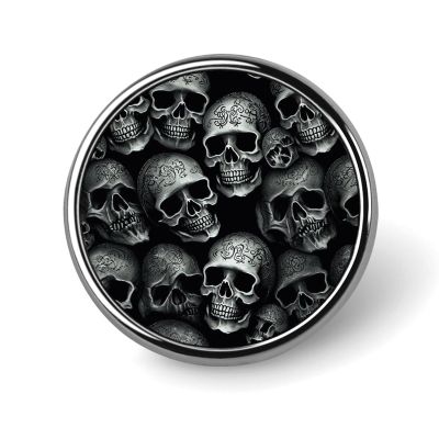 Black Skull Blank Round Badges Round Badge DIY Pin Back Buttons Clear Button Pins for Craft Projects Badge Making Accessories