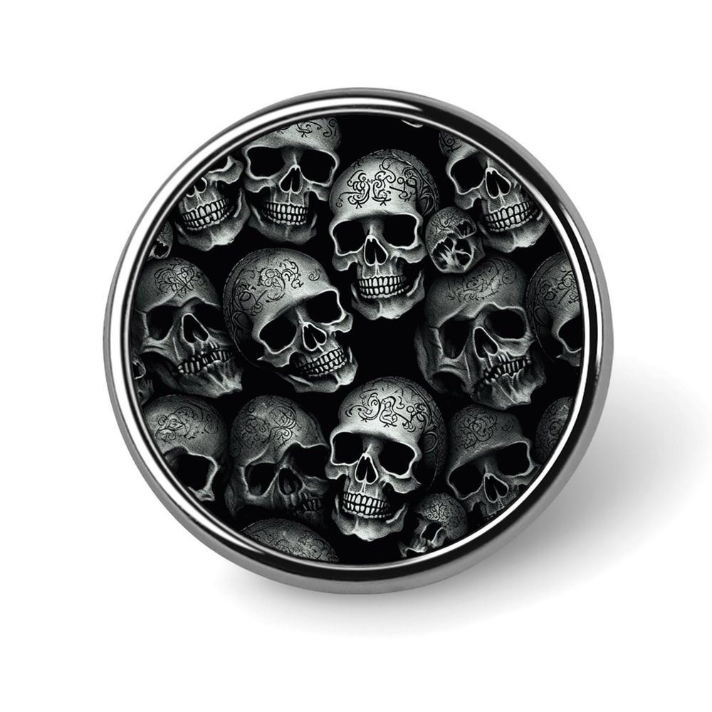 Black Skull Blank Round Badges Round Badge DIY Pin Back Buttons Clear Button Pins for Craft Projects Badge Making Accessories