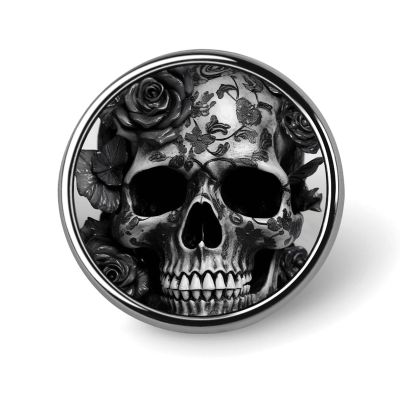 Black Skull Rose Blank Round Badges Round Badge DIY Pin Back Buttons Clear Button Pins for Craft Projects Badge Making Accessories