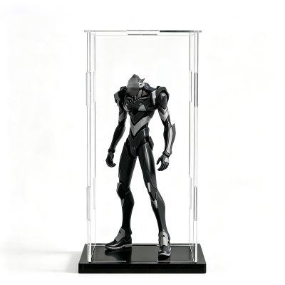 24 28 30 31 in Extra Tall Clear Acrylic Display Case for Action Figure, Assembled Dustproof Acrylic Display Box, UV Protected Storage Plastic Box(Black,10x10x20cm/4x4x8in)
