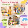 Electric Train Set for Kids, 147PCS (90 Track+2 Motorized Trains) 3D Gravity-Defying Cube Track, STEM Electric Train Set Educational Birthday Gift with Building Poster for Boys Girls Ages 3 4 5 6 7 8 view 4
