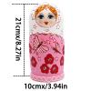 Nesting Dolls, 10 Pieces Wooden Russian Nesting Dolls Set, Hand Painted Stacking Toy Charming Printing for Collection Decor, Pink view 4
